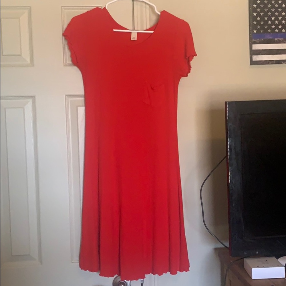 Red cotton dress